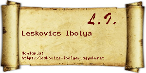 Leskovics Ibolya névjegykártya